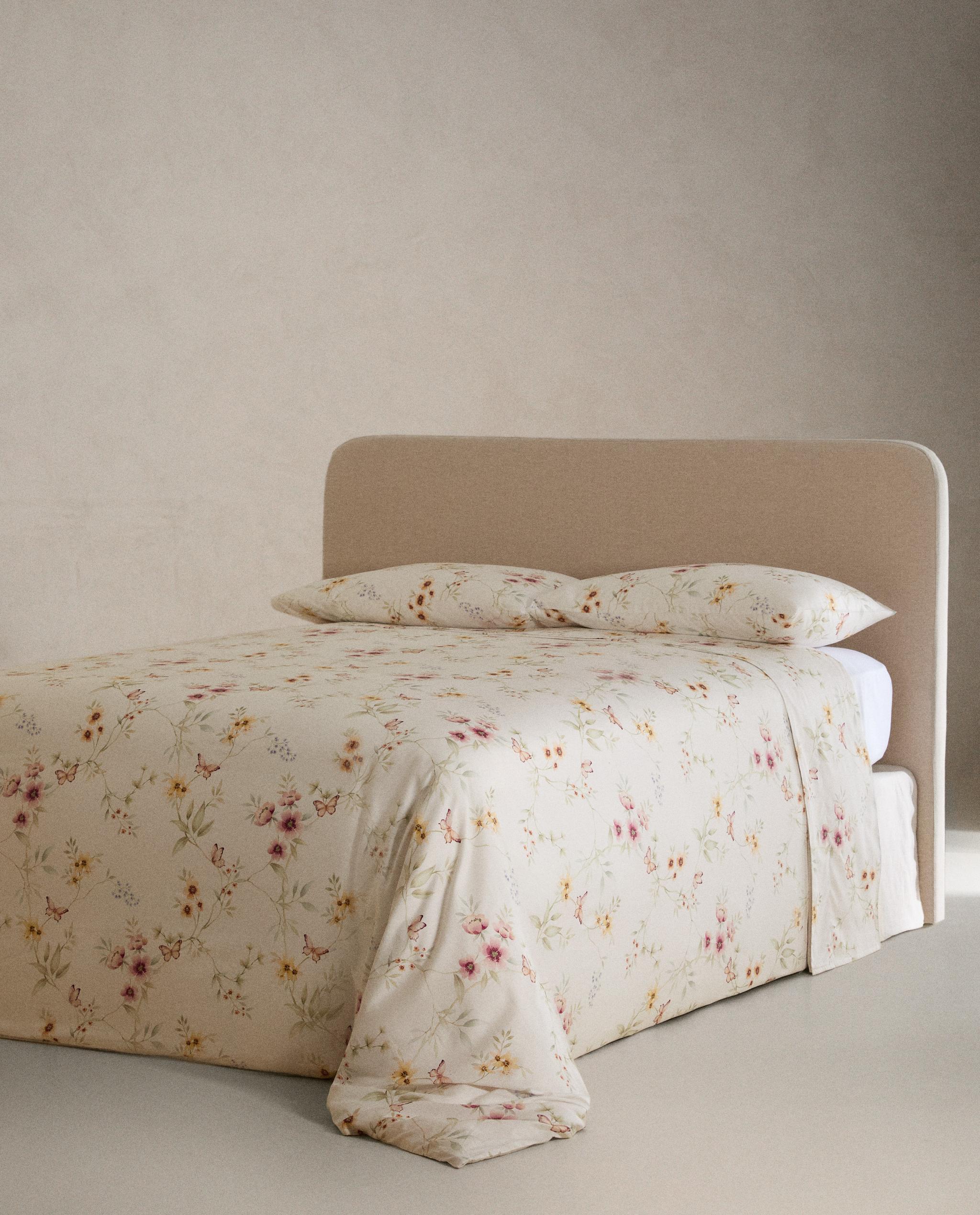 フラワープリント サテン デュべカバー | Zara Home 日本/Japan