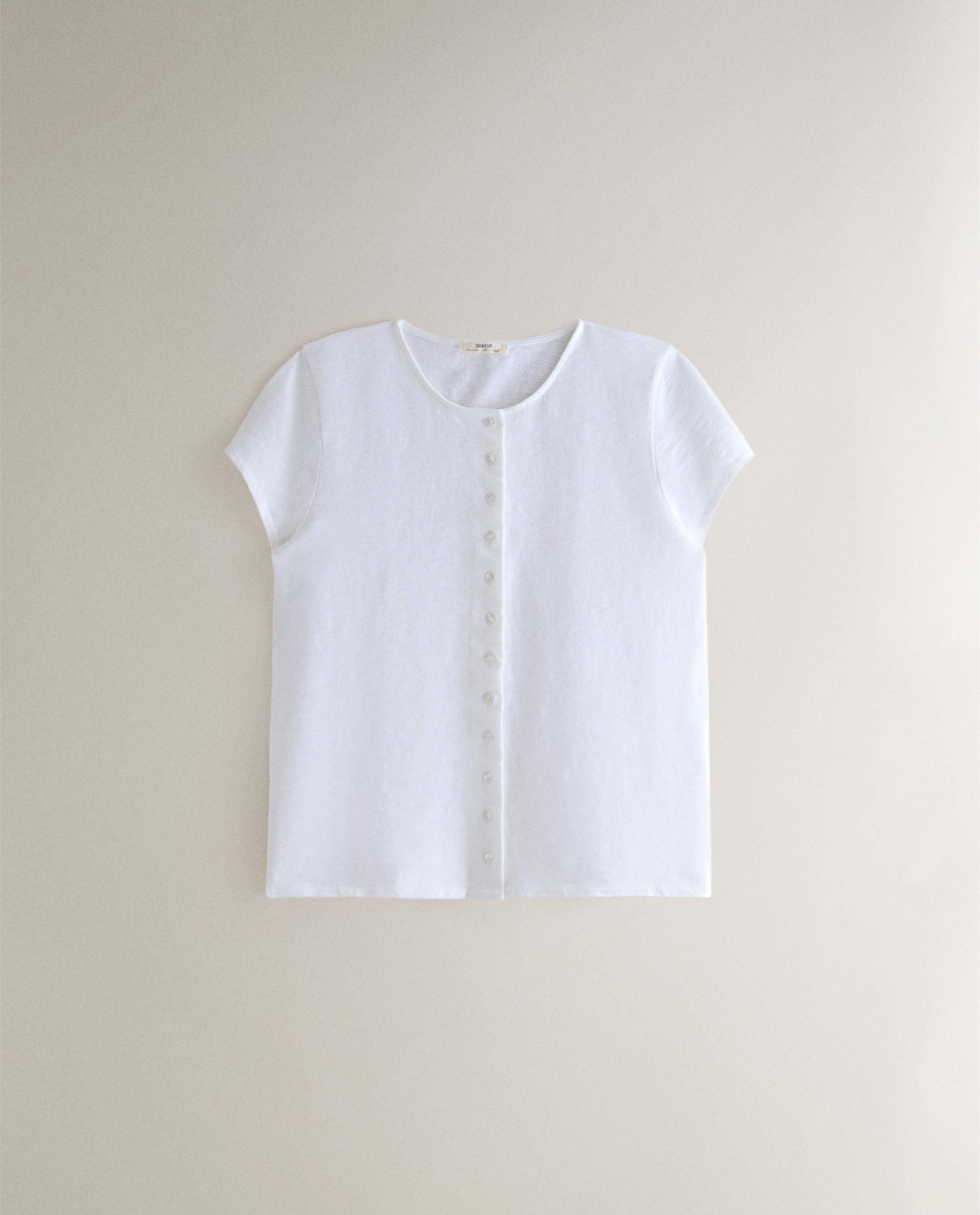 COTTON T-SHIRT WITH BUTTONS product thumbnail 4