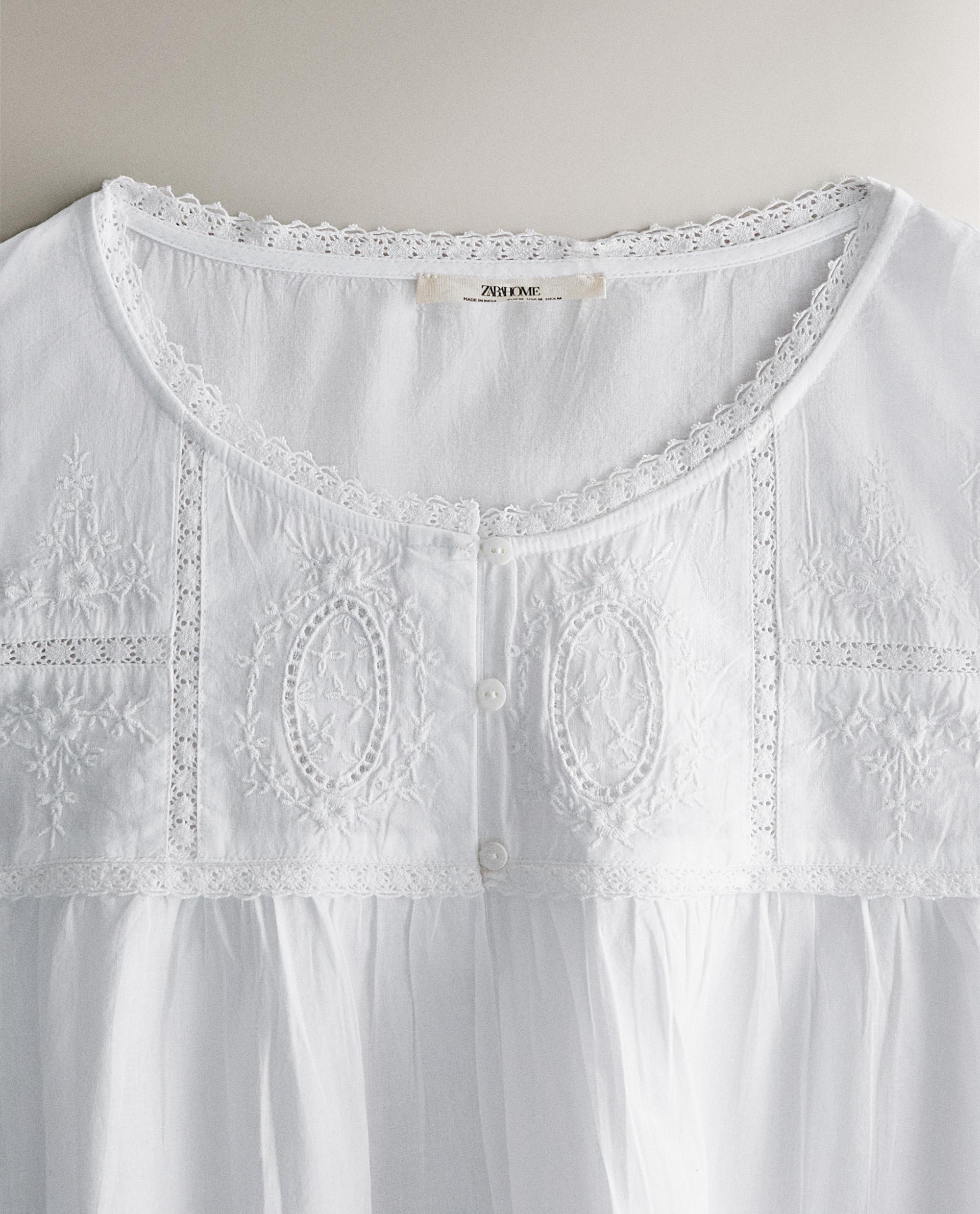 コットンナイトドレス 刺繍入り | Zara Home 日本/Japan