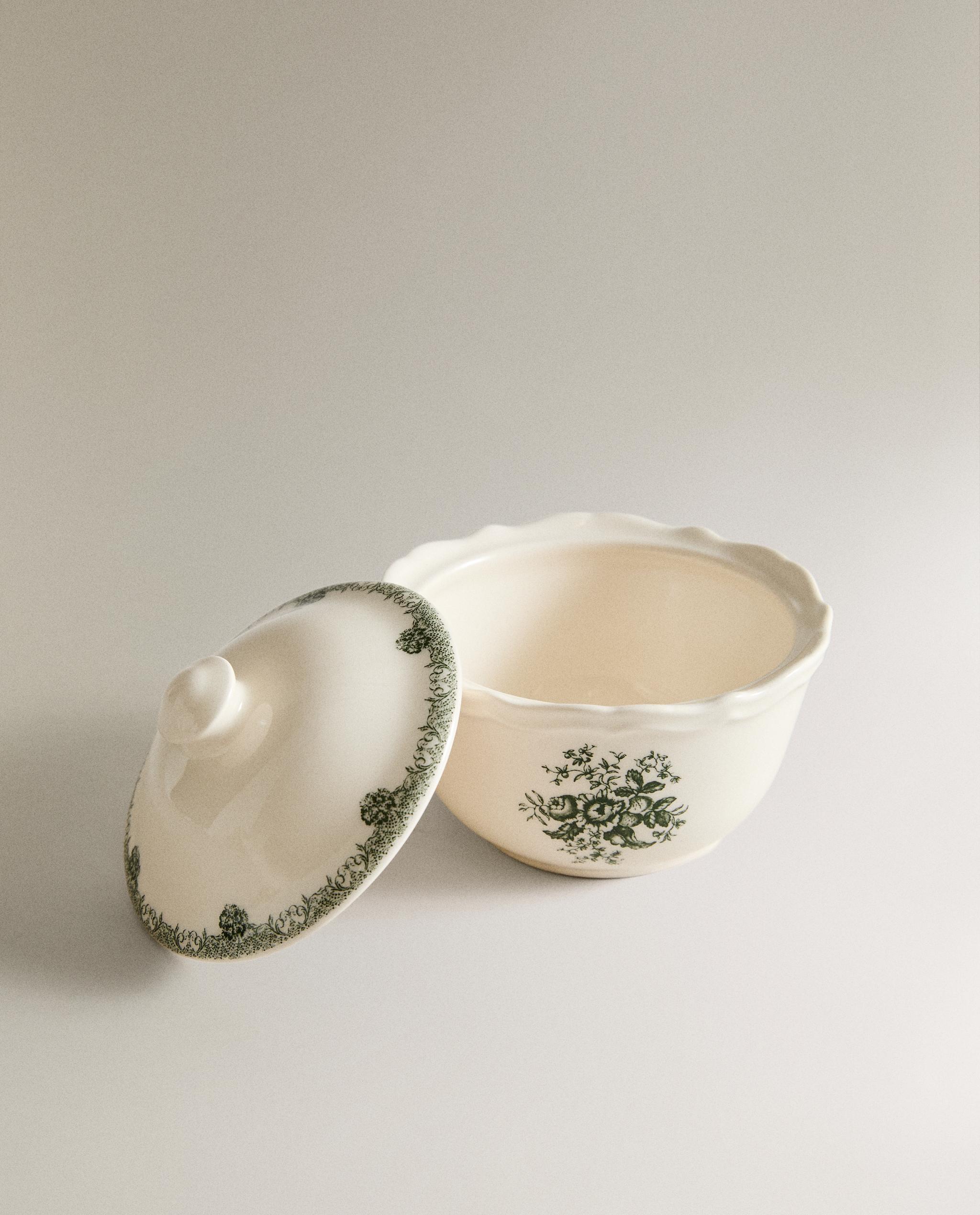 FLORAL EARTHENWARE SUGAR BOWL product thumbnail 3