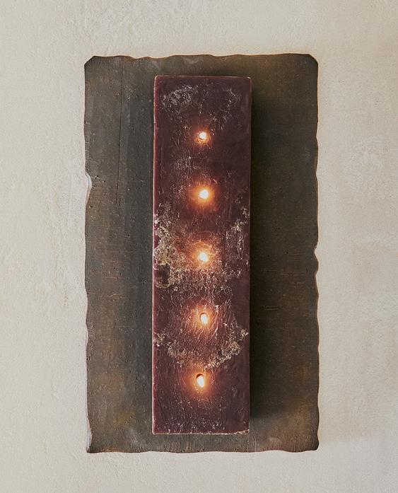 (850 G) RECTANGULAR AMBER VANILLA SCENTED CANDLE