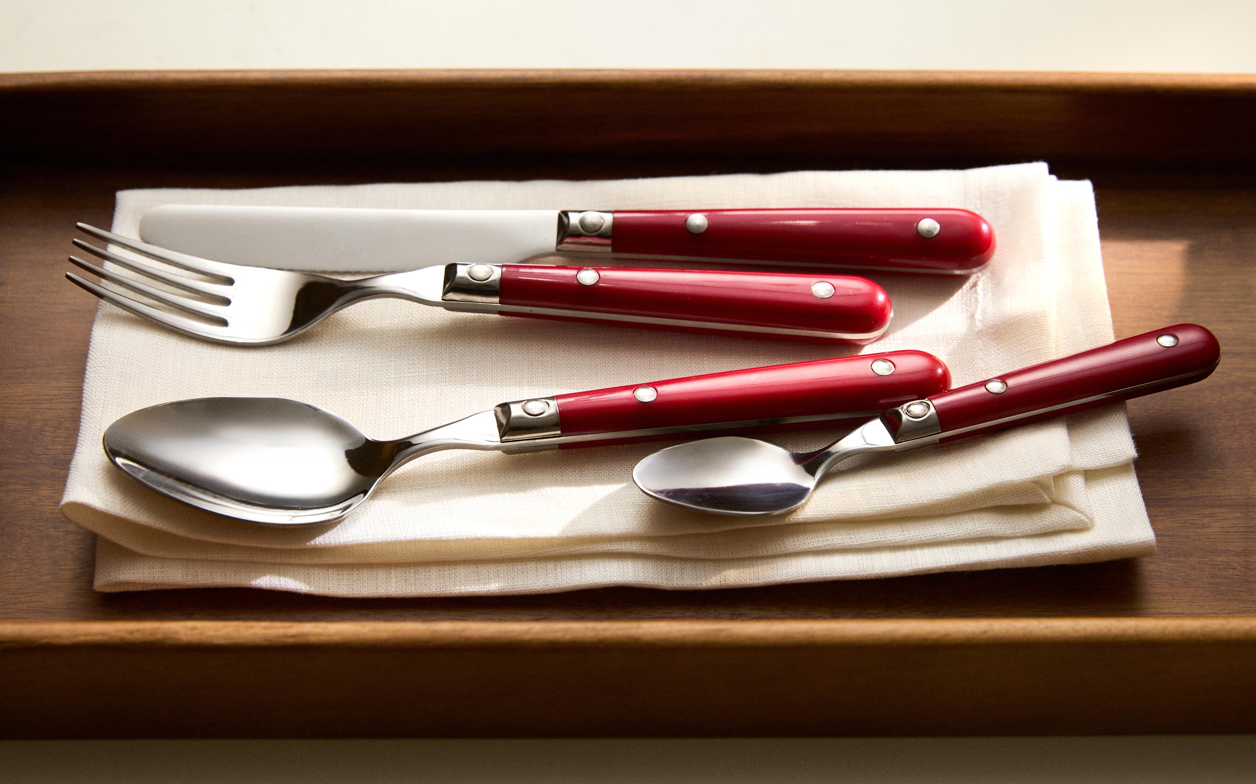 CUTLERY SET WITH RED HANDLE (SET OF 4) product thumbnail 9