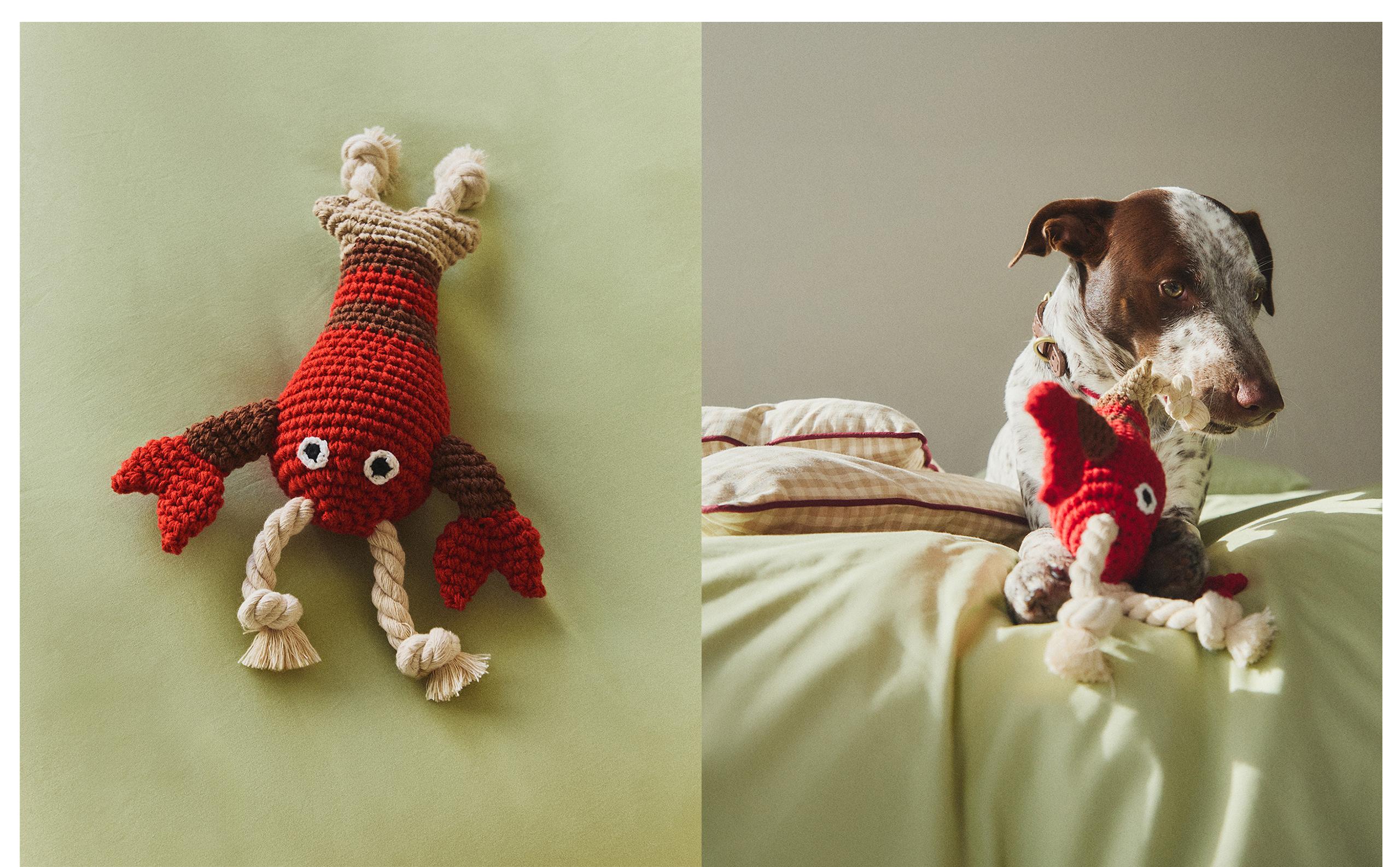 CROCHET LOBSTER PET TOY