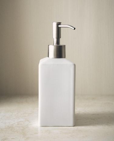 DISPENSADOR JABÓN LOZA BLANCA