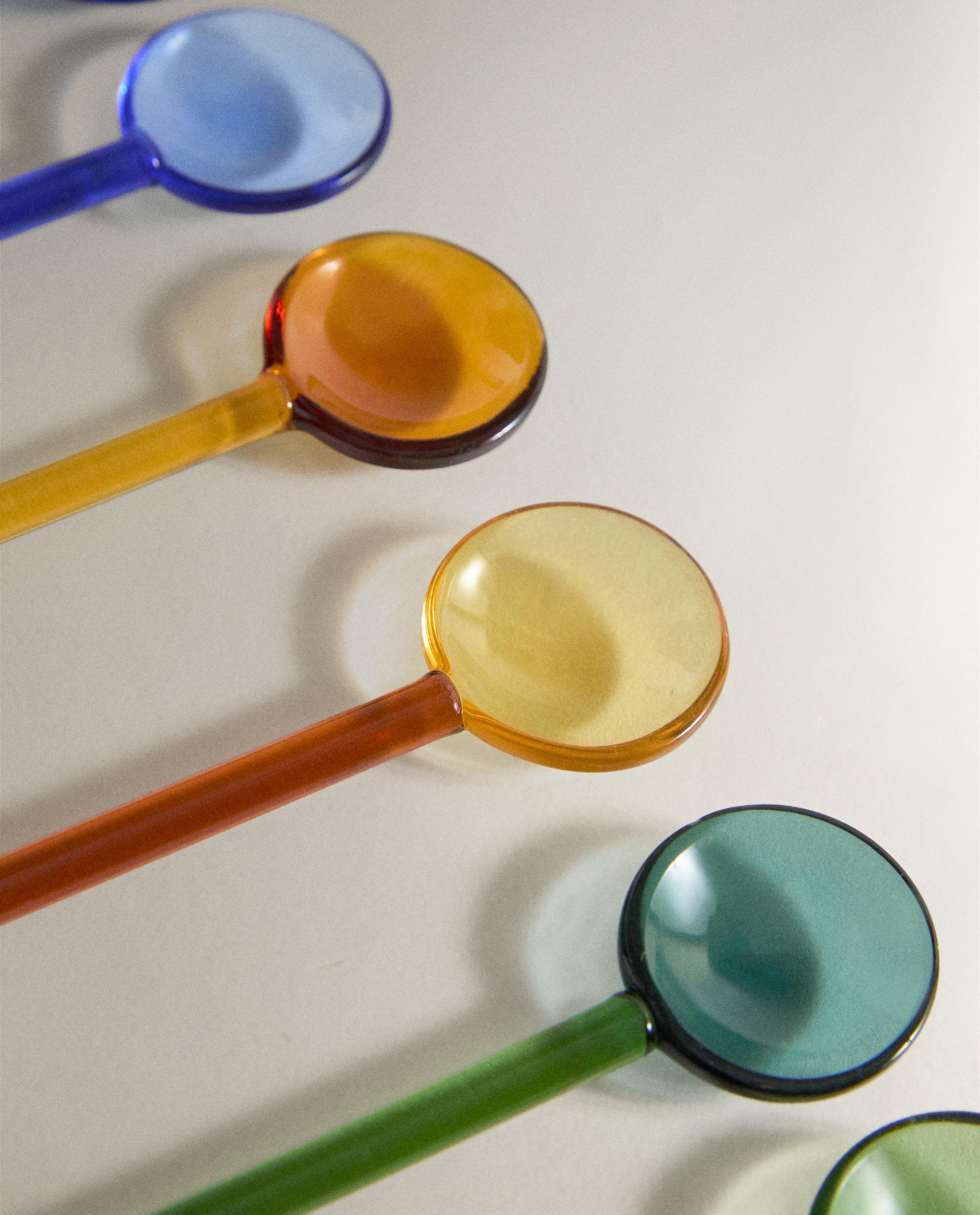 PACK OF COLOURED BOROSILICATE ICE CREAM DESSERT SPOONS (PACK OF 6) product thumbnail 5