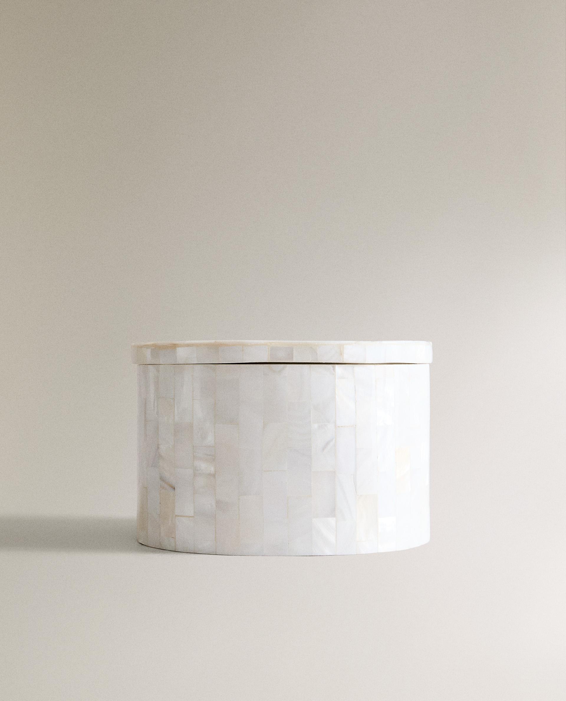 MOTHER-OF-PEARL BATHROOM ORGANISER JAR