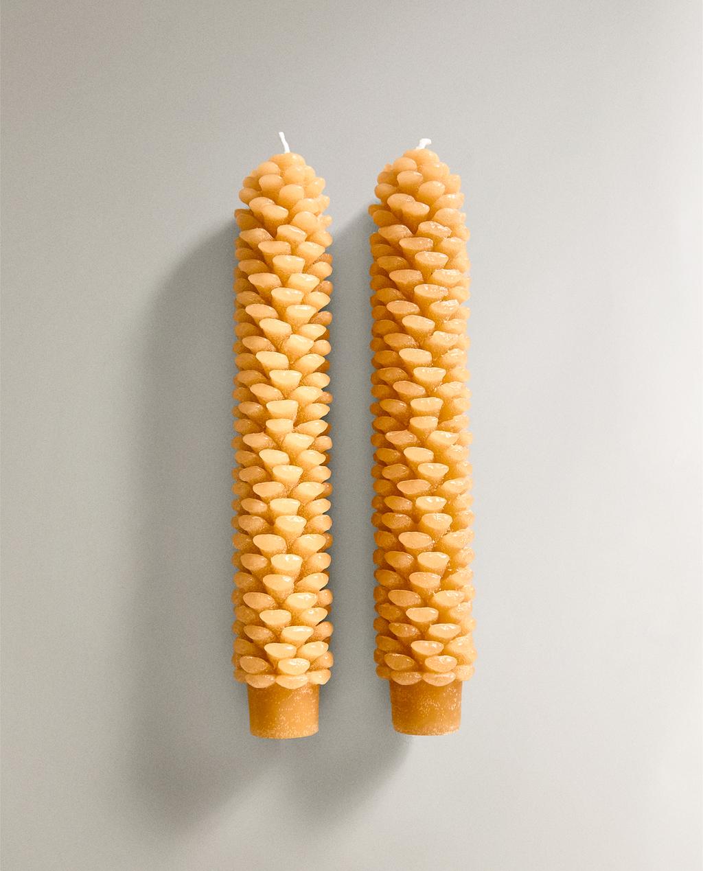 SET OF CHRISTMAS PINE CONE CANDLES (SET OF 2)