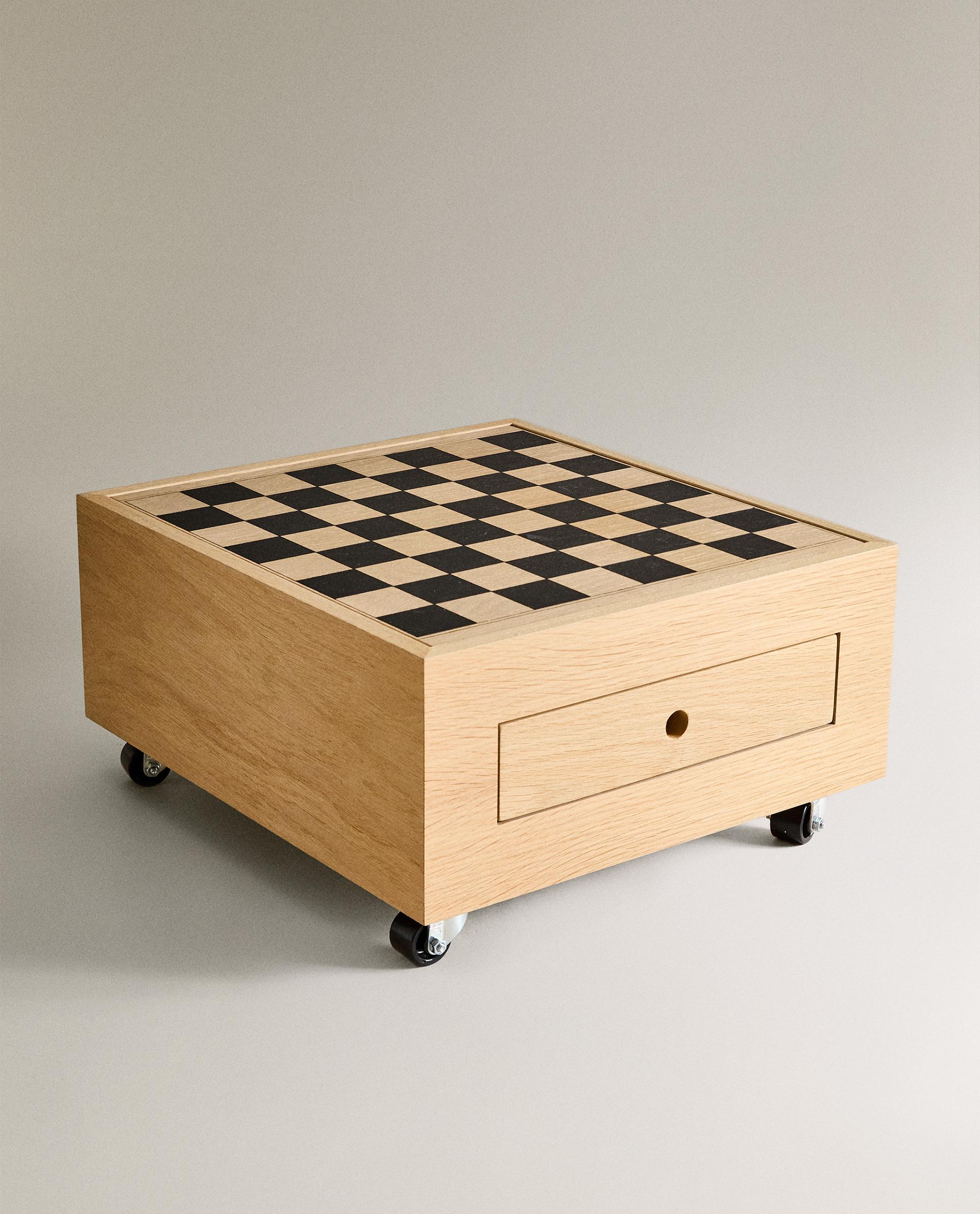 JUEGO TABLERO AJEDREZ MADERA RUEDAS