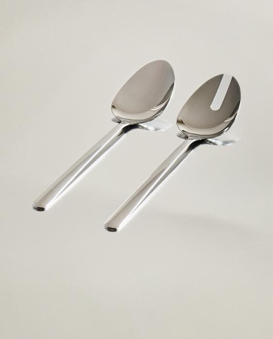SET OF SHINY STEEL SALAD CUTLERY (SET OF 2) SET OF SHINY STEEL SALAD CUTLERY (SET OF 2)