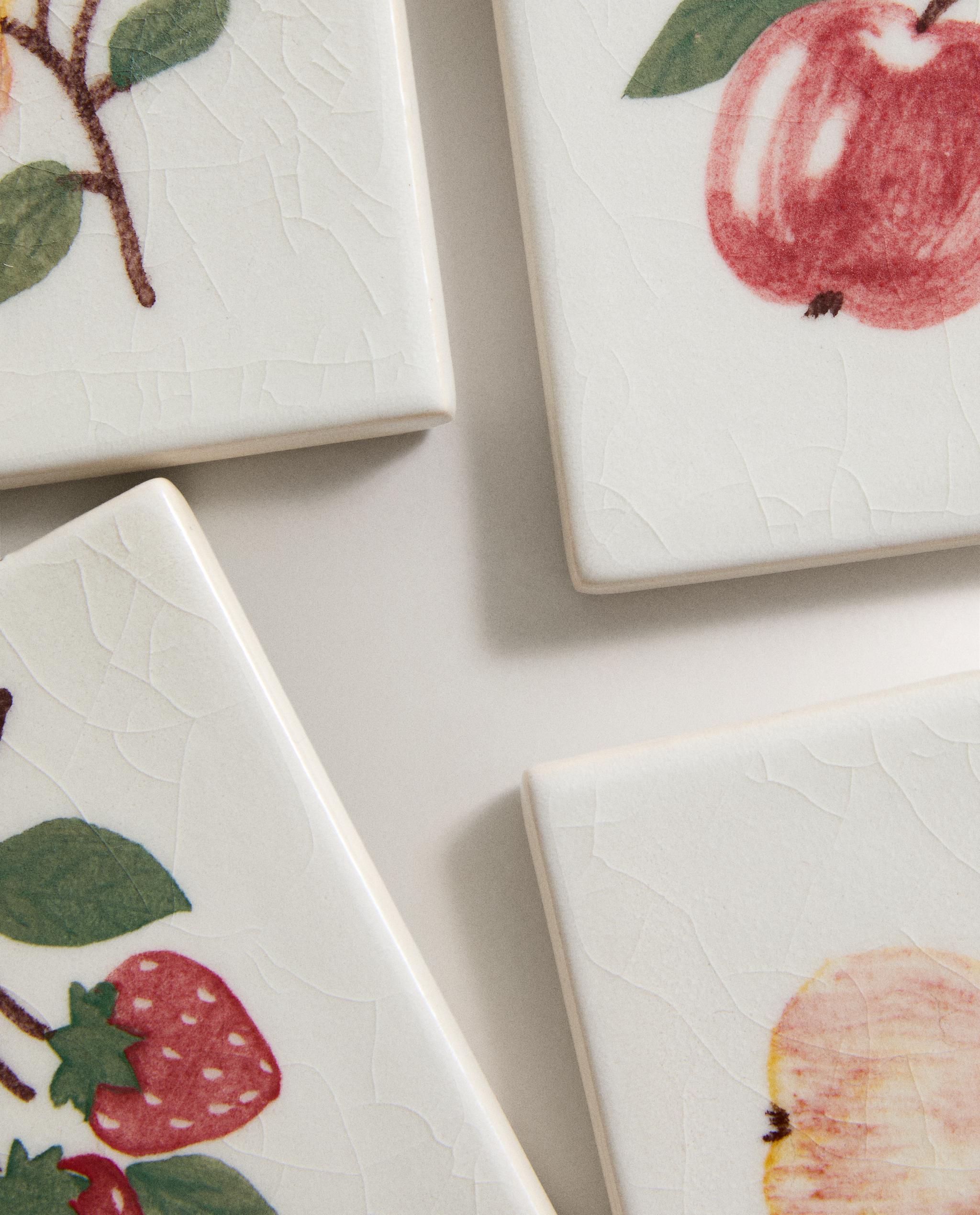 PACK OF FRUIT STONEWARE COASTERS (PACK OF 4) product thumbnail 6