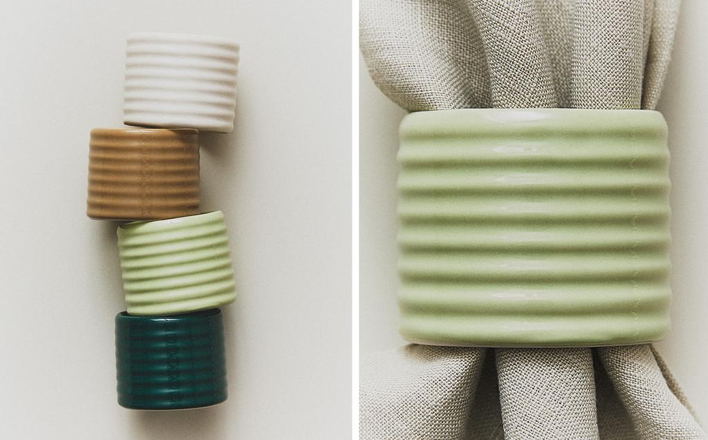 KERAAMISET LAUTASLIINARENKAAT KOHOKUVIOLLA (4 KPL SETTI)