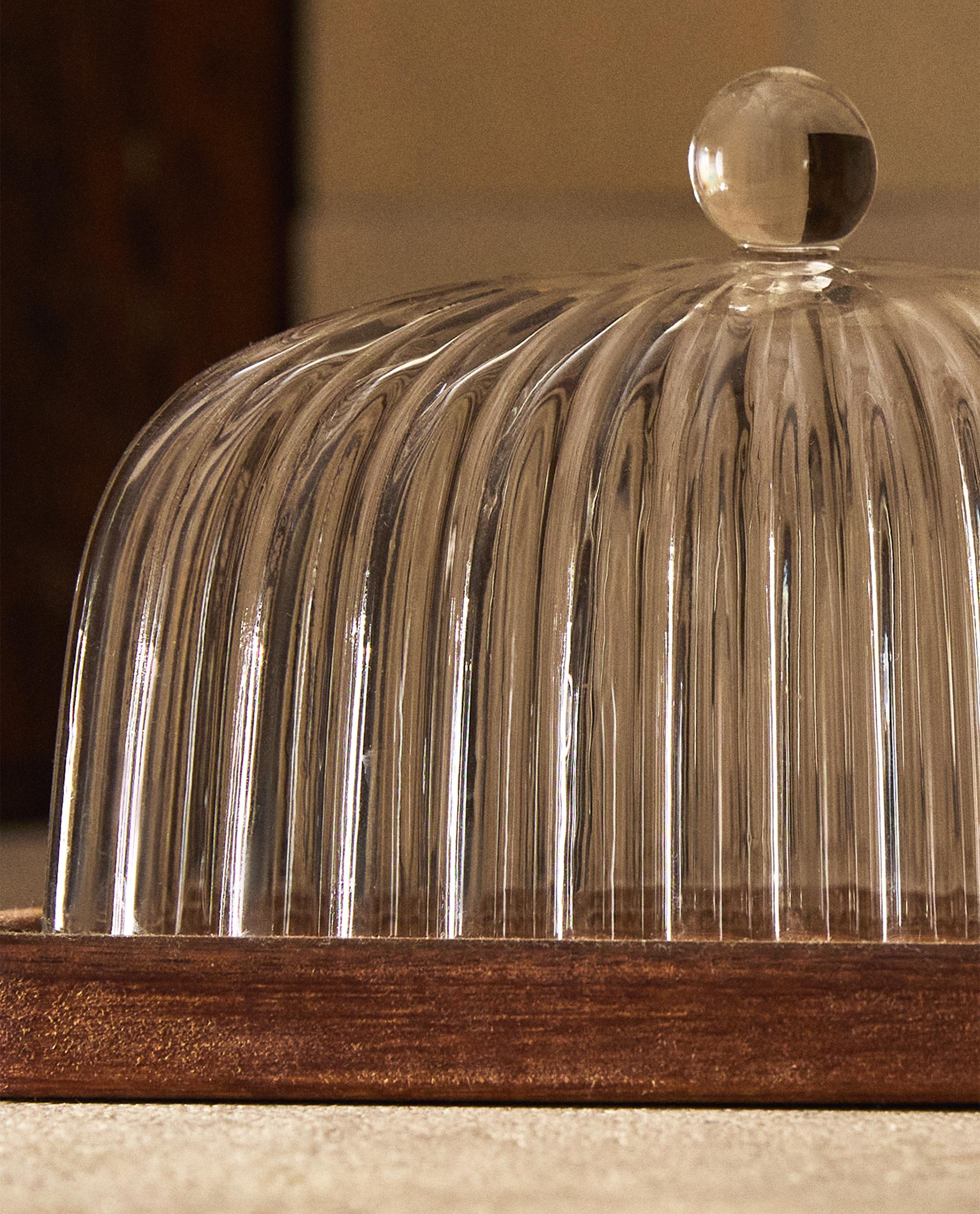 BOROSILICATE GLASS AND WOOD BUTTER DISH | Zara Home United States of America