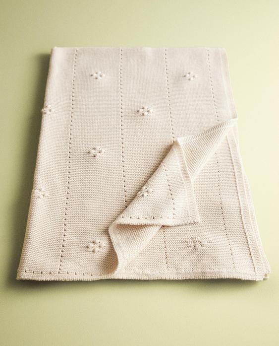 BABY OPENWORK COTTON BLANKET