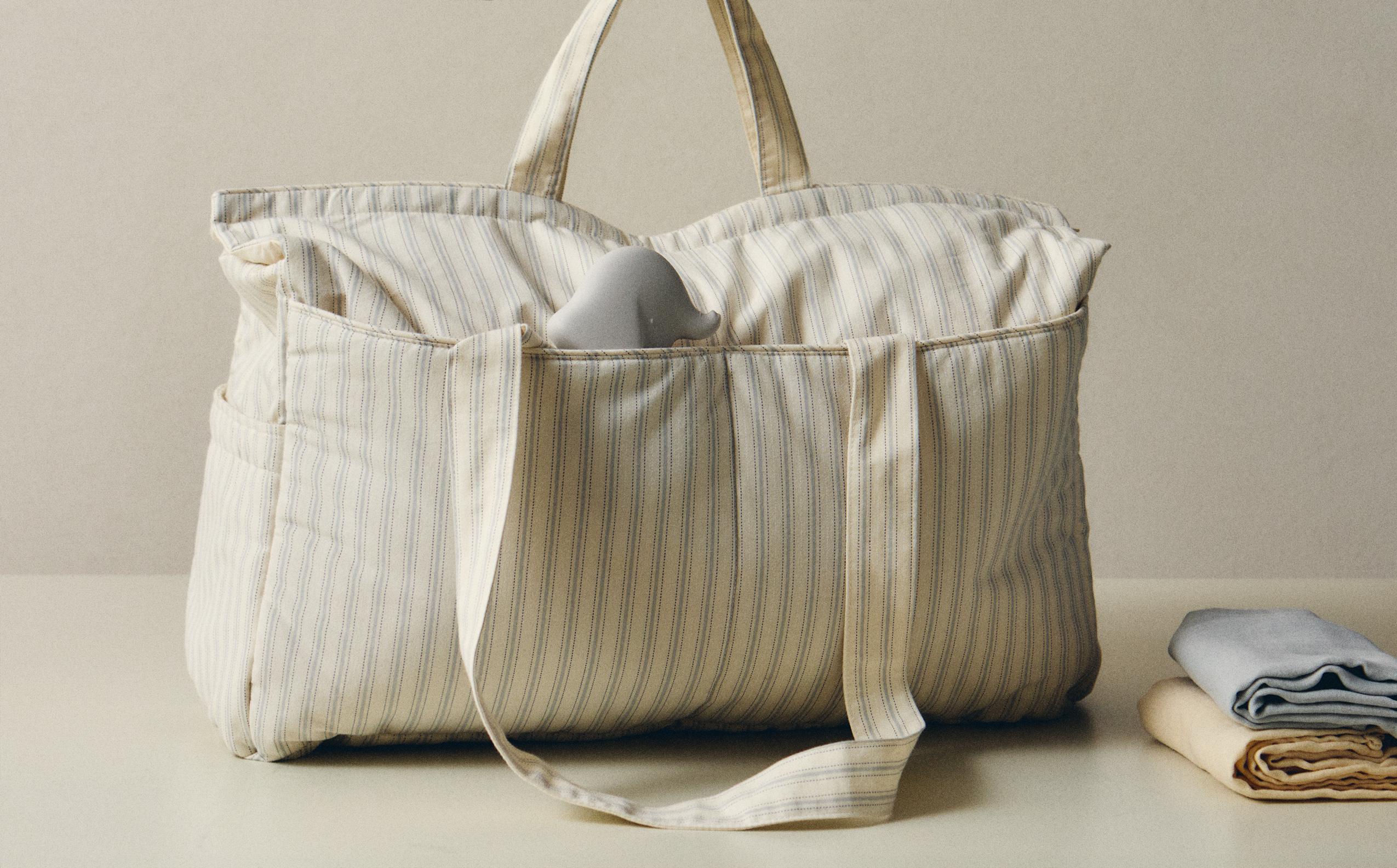 Algodon Rayas Bolso Maternidad Zara Home Maternidad Algodon Maleta