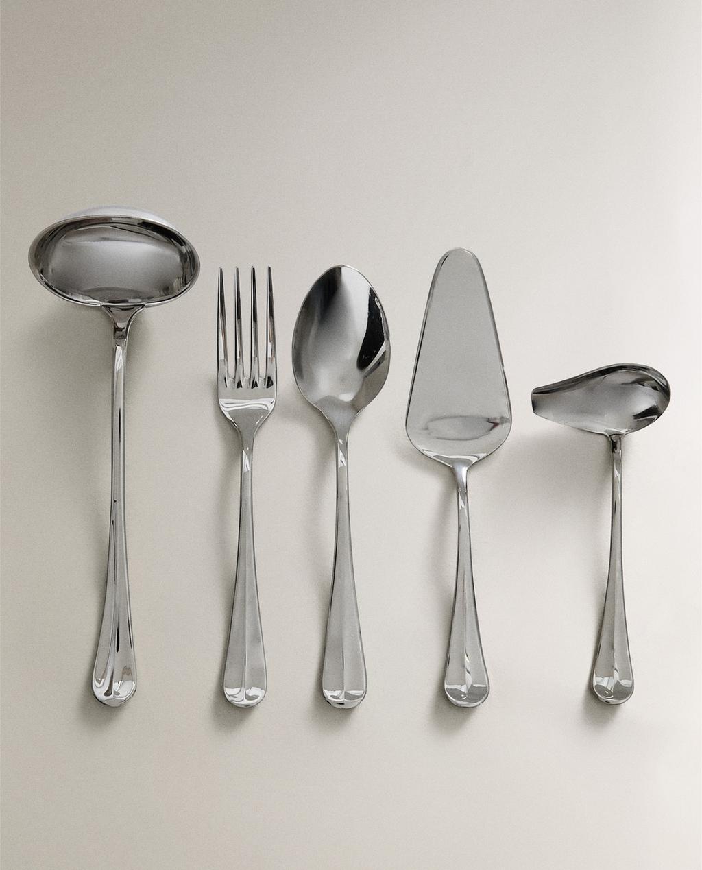 SILVER STEEL SERVING CUTLERY SET