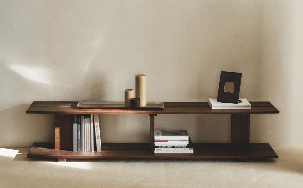 ÉTAGÈRE EN BOIS D'ORME DEUX NIVEAUX ÉTAGÈRE EN BOIS D'ORME DEUX NIVEAUX