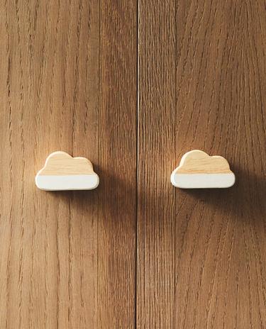 WOLKVORMIGE HOUTEN DEURKNOP (2-PACK)