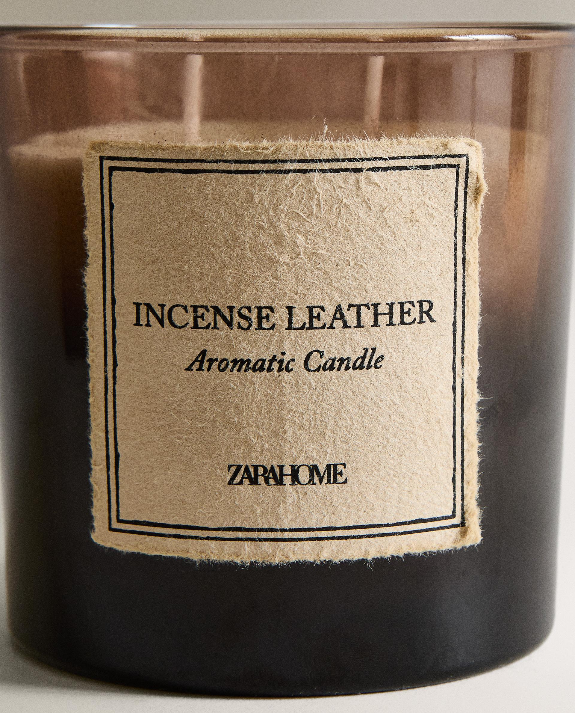 (350 G) INCENSE LEATHER SCENTED CANDLE