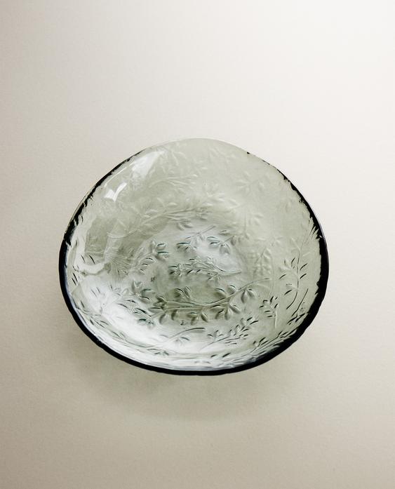SMALL FLORAL GLASS BOWL
