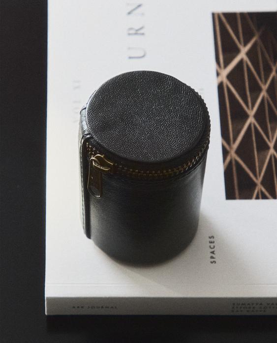 CILINDRISCH LEREN ETUI