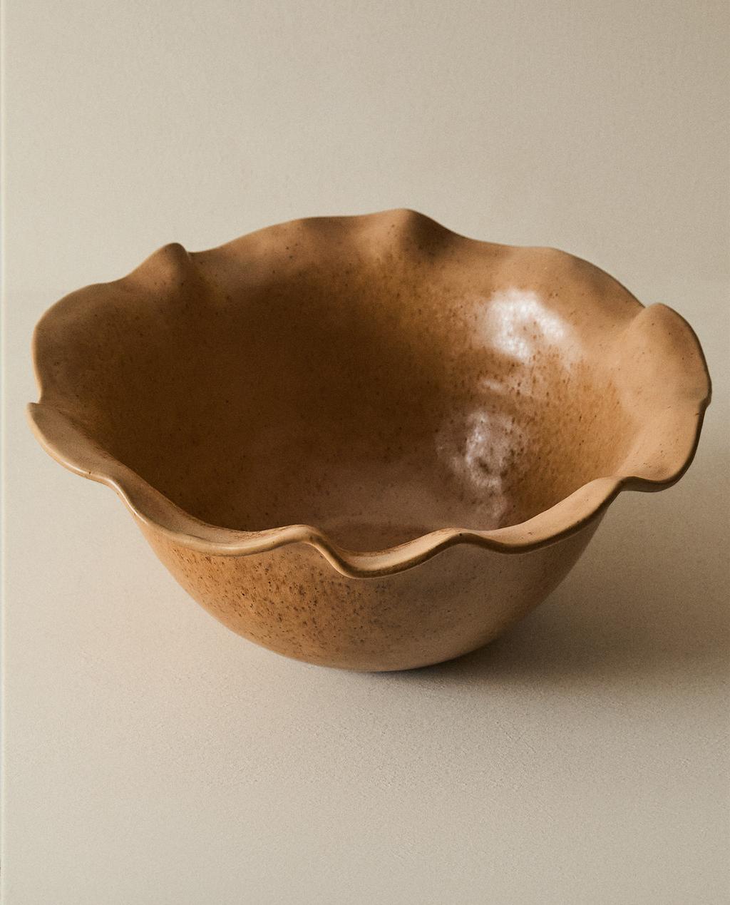 Scalloped Terracotta Salad Bowl