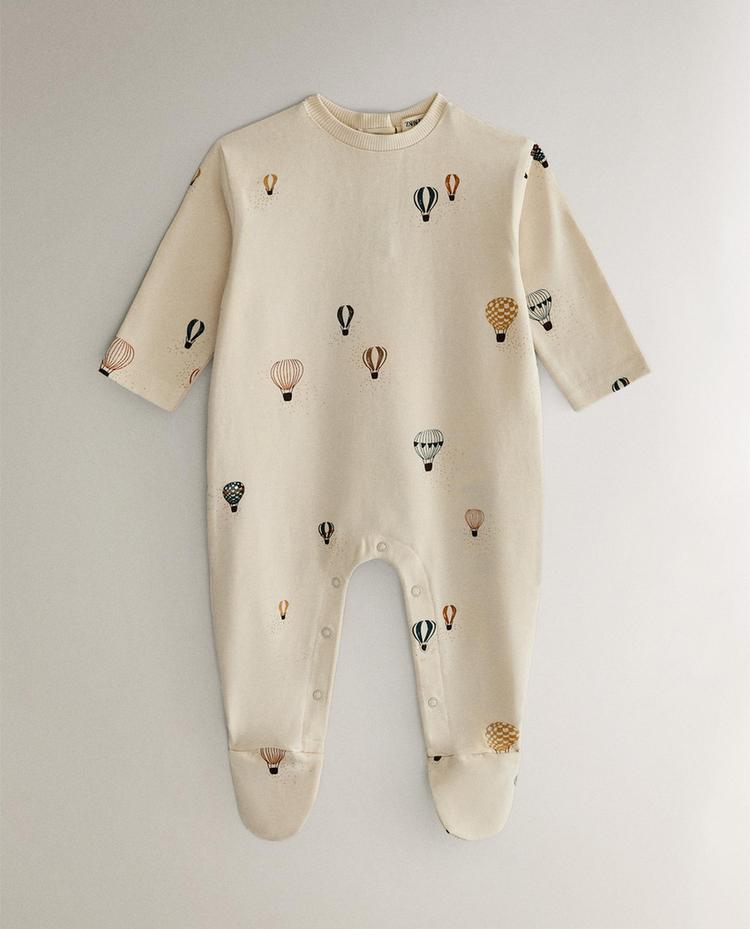 BALLOON COTTON JERSEY BABY ROMPER