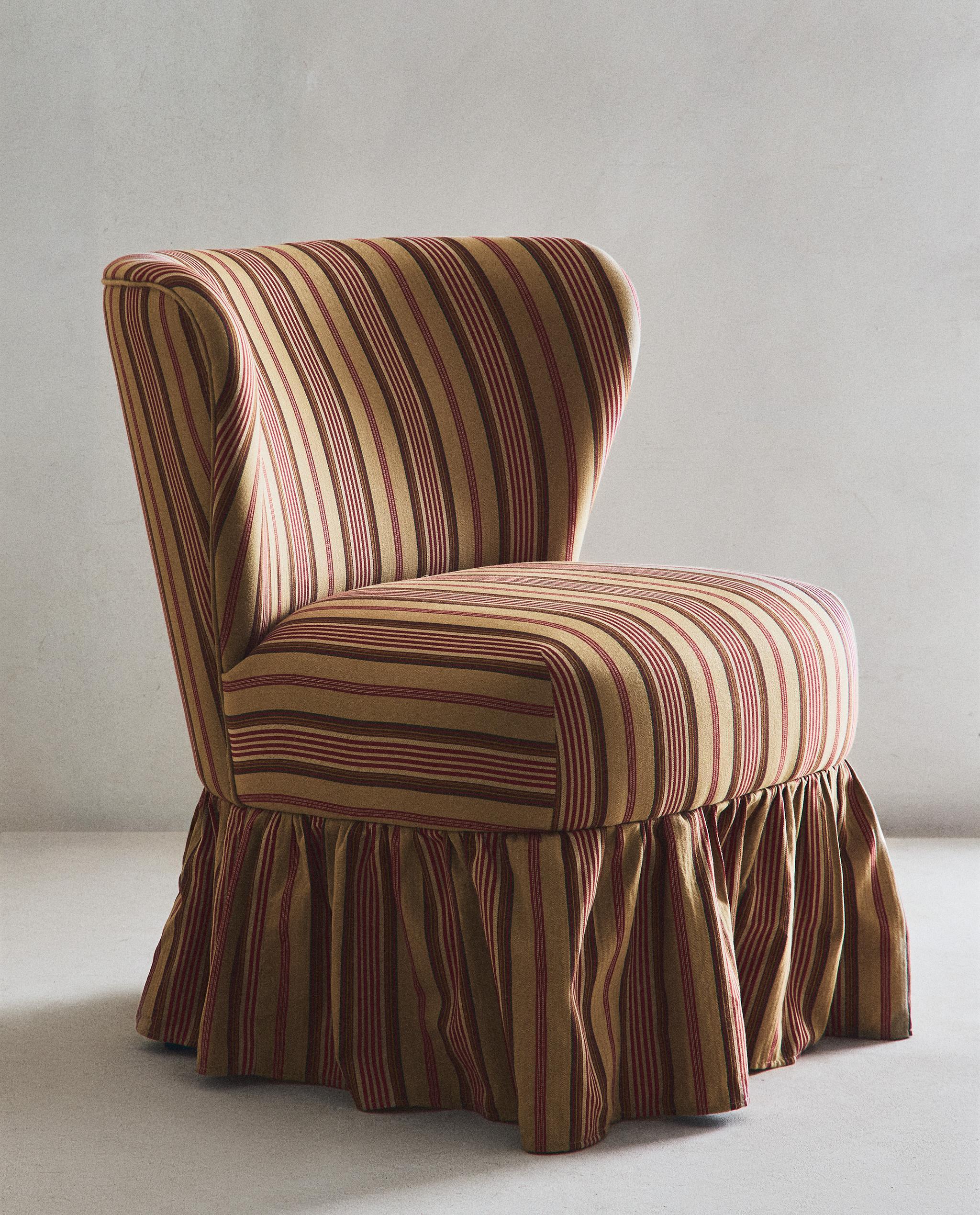 STRIPED ARMCHAIR WITH RUFFLE | KATHARINE POLE product thumbnail 8