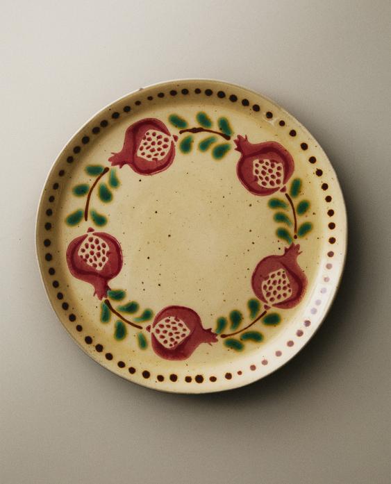 ДЕСЕРТНАЯ ТАРЕЛКА ИЗ ТЕРРАКОТЫ С ГРАНАТАМИ