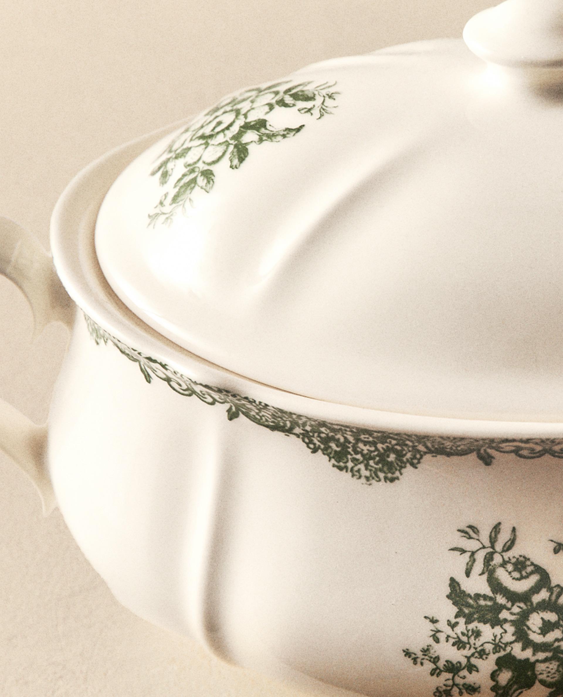 FLORAL EARTHENWARE TUREEN