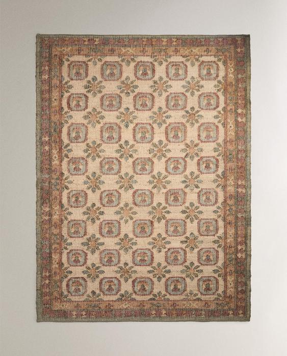 TAPETE DE JUTA COM DESIGN VINTAGE