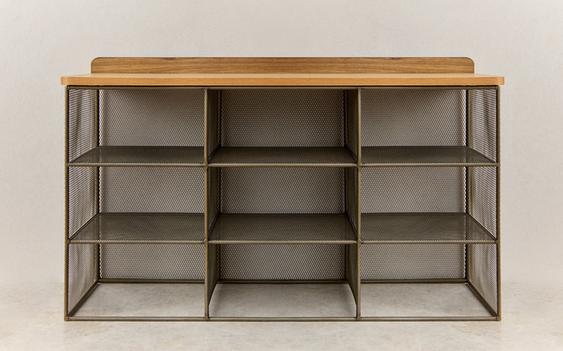 BANQUETTE RANGE-CHAUSSURES MÉTAL ET BOIS