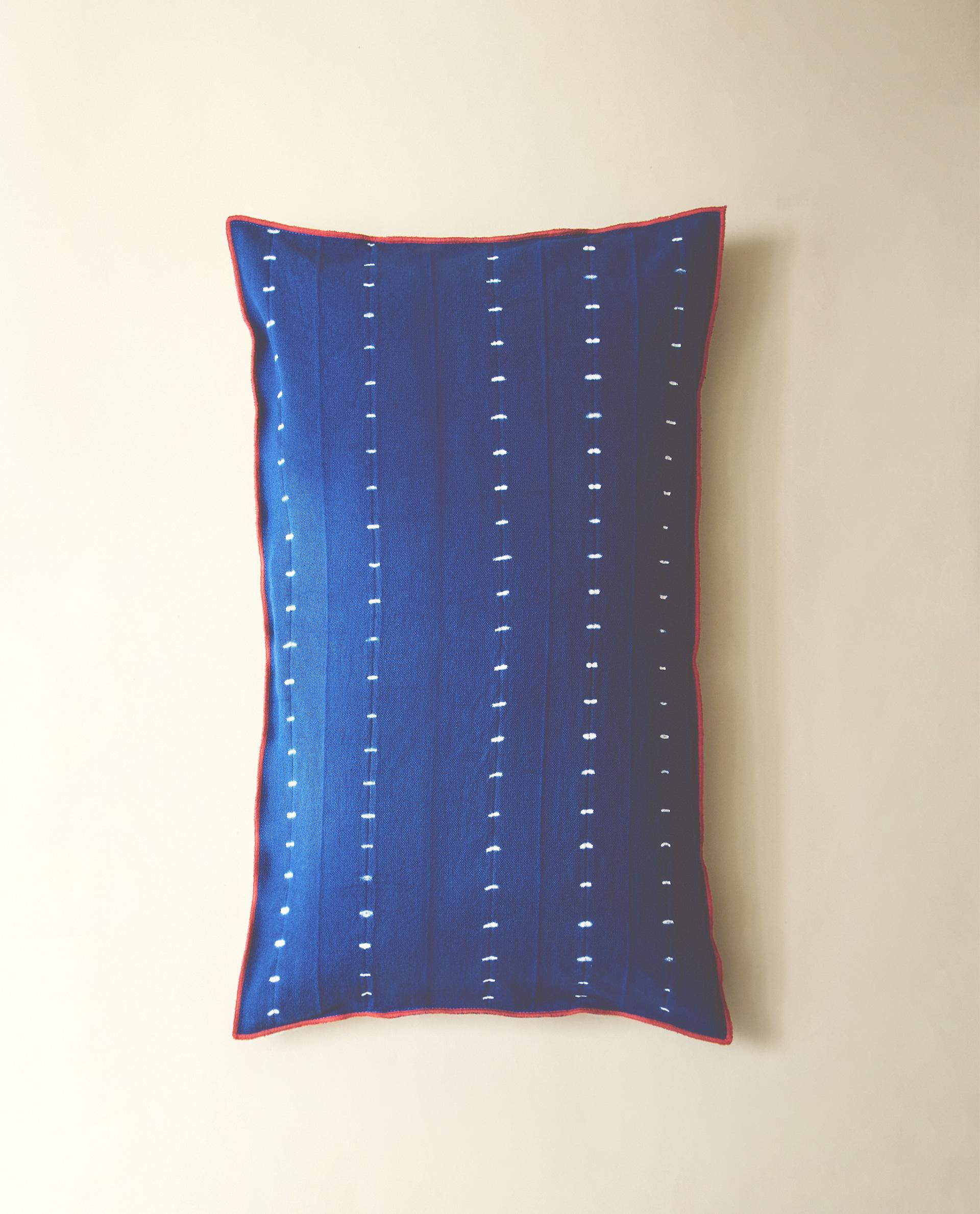 TIE-DYE COTTON CUSHION COVER WITH PIPING X TENSIRA