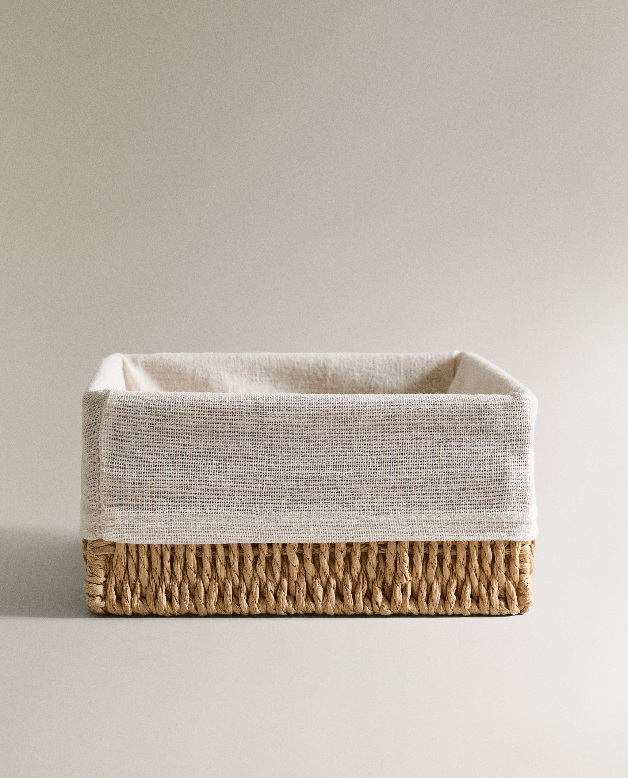 専用　布バスケット Amazon | フタ付き収納バスケット/XSサイズ 内布：無地レース