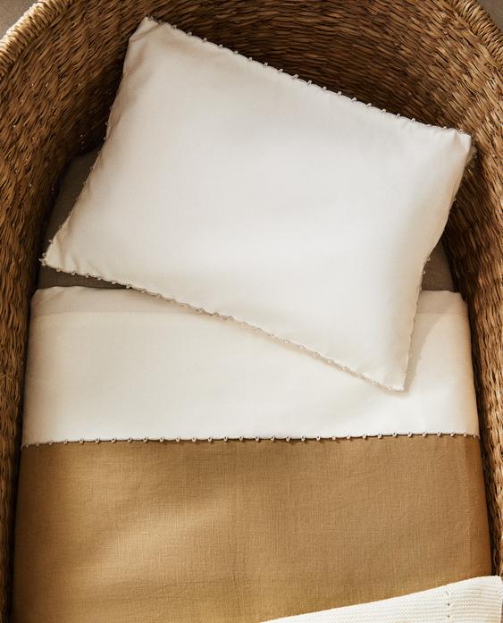 طقم شرشف لسرير الرضع الصغير بشريط حافة طقم شرشف لسرير الرضع الصغير بشريط حافة