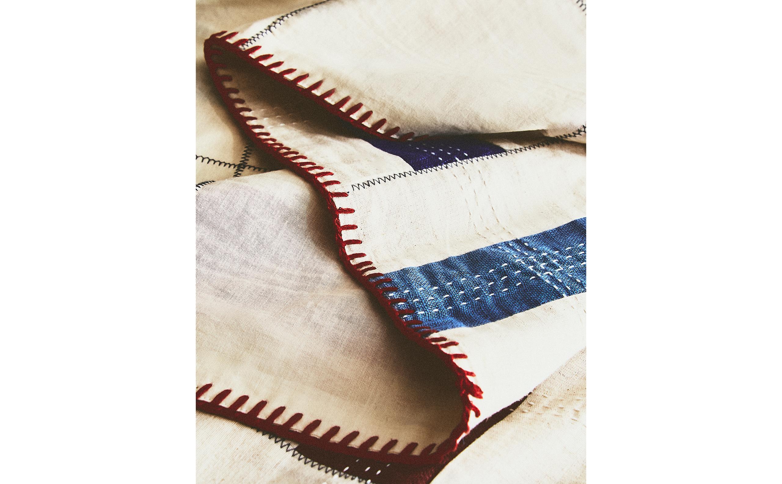 COTTON AND LINEN PATCHWORK BEDSPREAD X COLLAGERIE