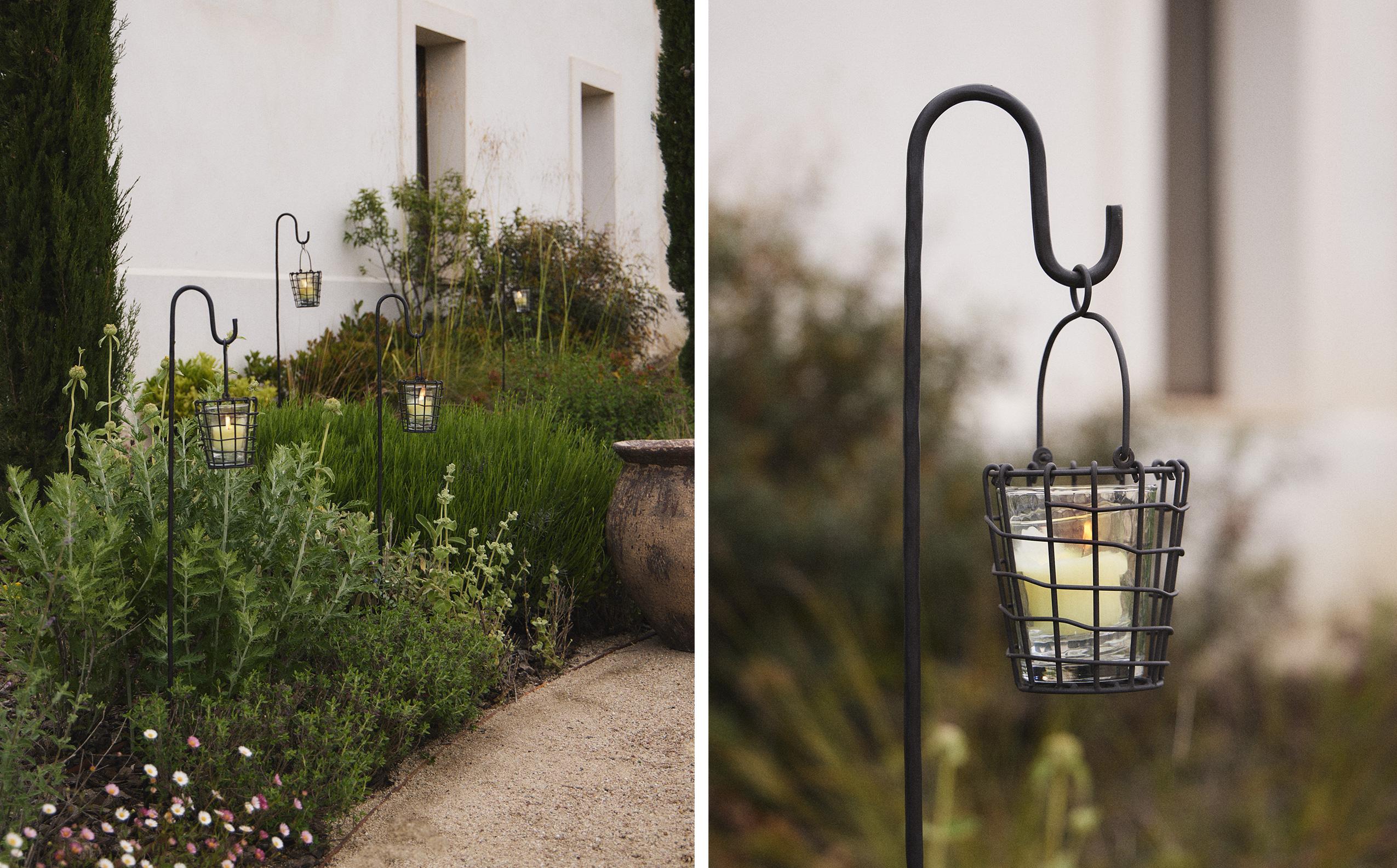 OUTDOOR TEALIGHT HOLDER WITH METAL STAND