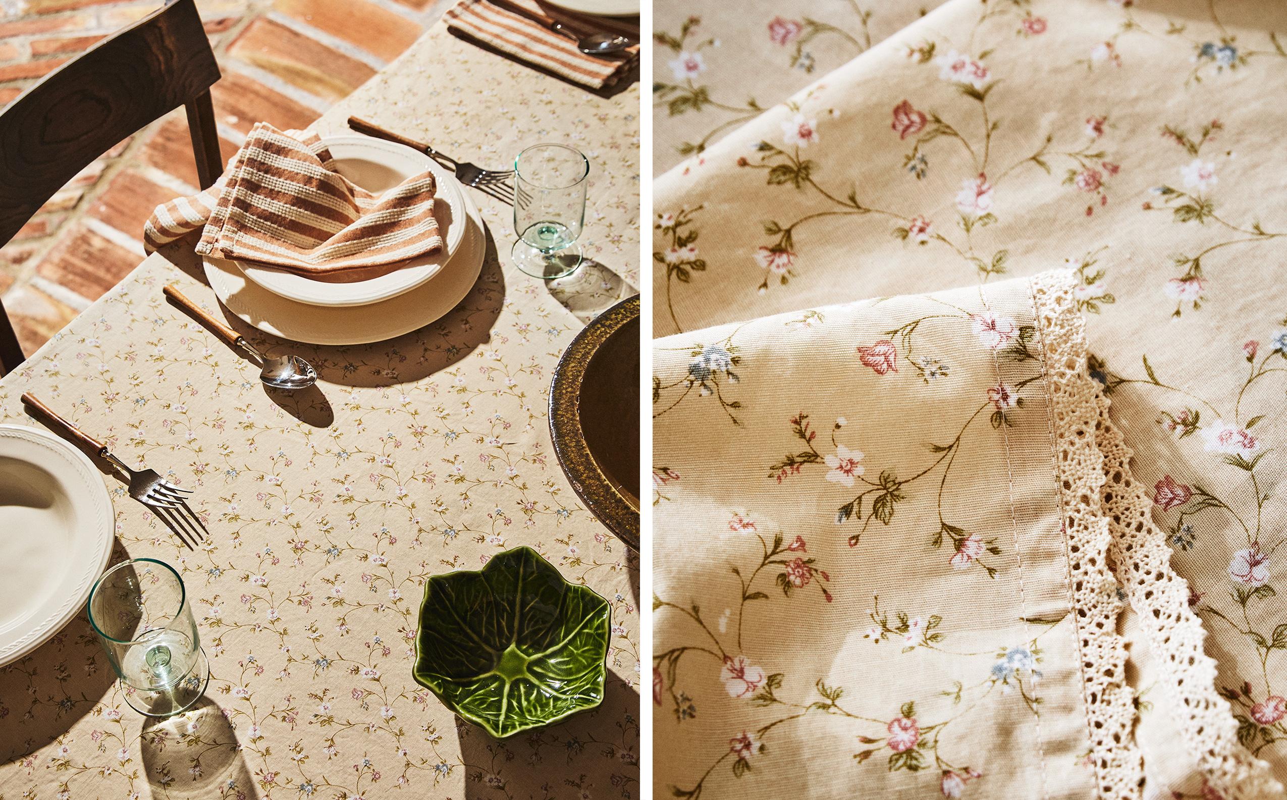 FLORAL COTTON TABLECLOTH