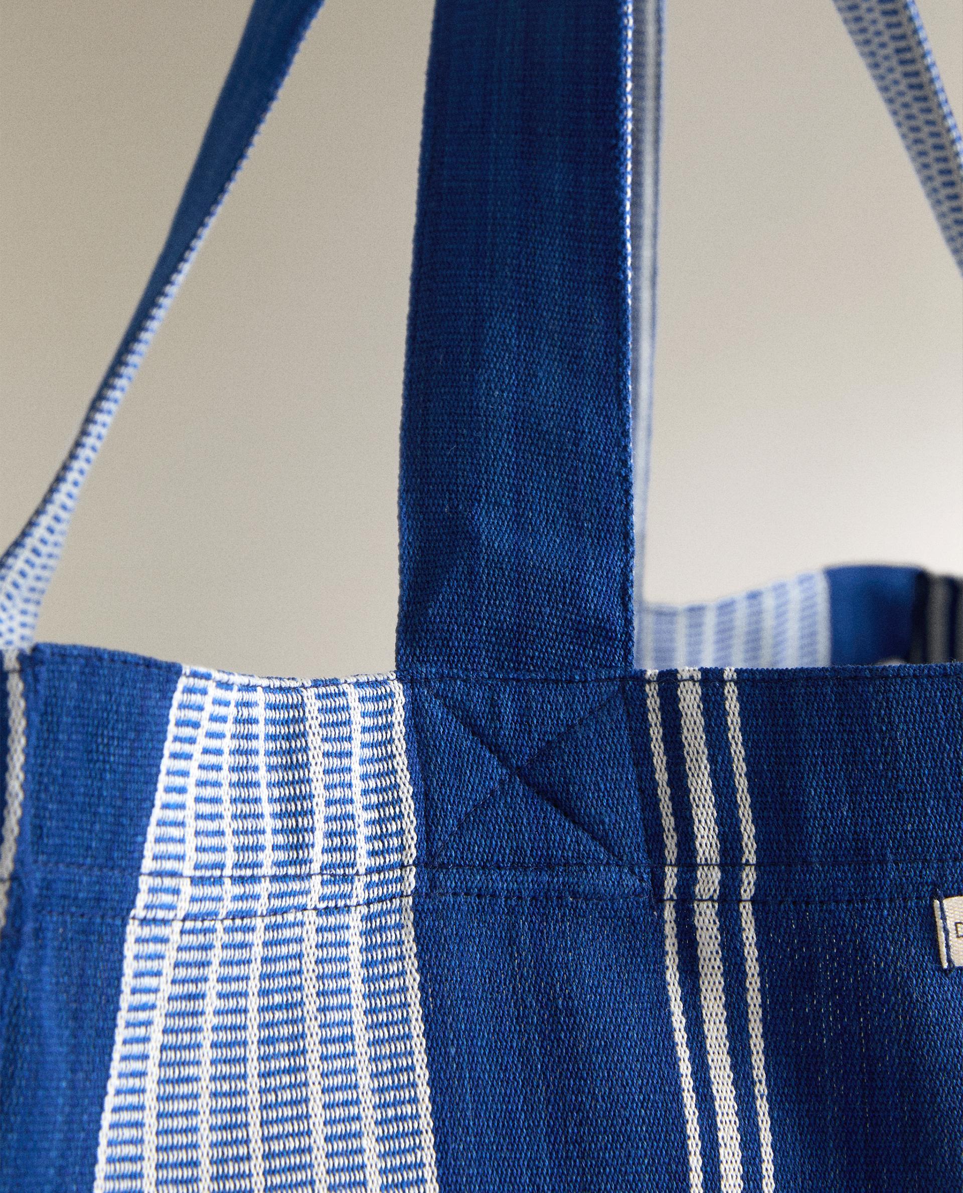 STRIPED COTTON TOTE BAG X TENSIRA