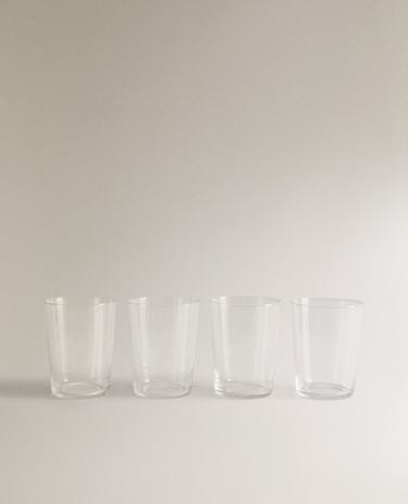 SET OF TALL GLASS TUMBLERS (SET OF 4)