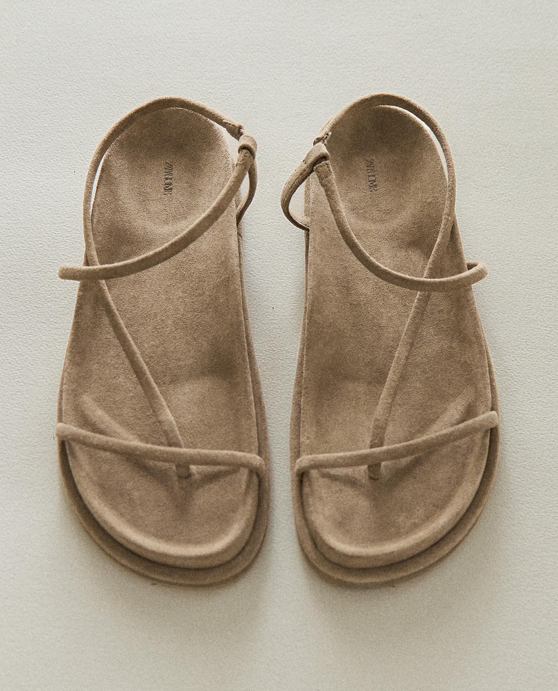 LEATHER SANDALS WITH STRAPS Zara Home Canada - Main Image