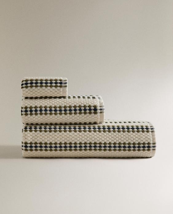 SERVIETTE DE BAIN TEXTURE GÉOMÉTRIQUE