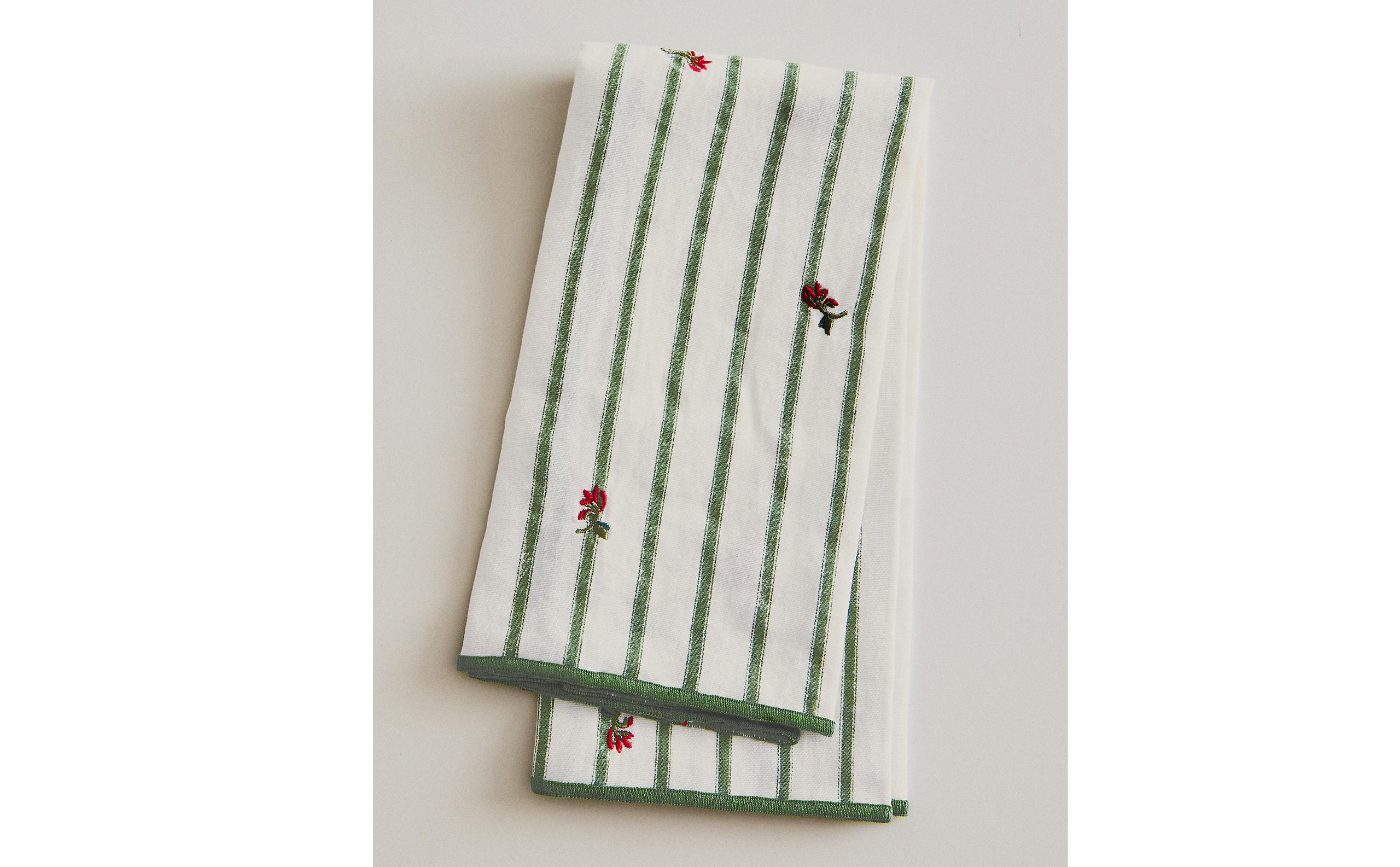PACK OF STRIPED NAPKINS WITH FLORAL EMBROIDERY (PACK OF 2) product thumbnail 20