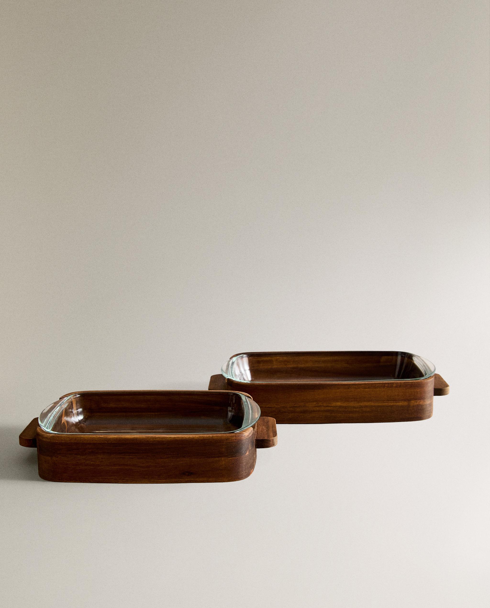 BOROSILICATE GLASS AND WOOD OVEN SERVING DISH product thumbnail 7