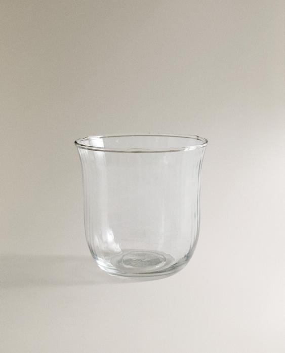 RAISED DESIGN GLASS TUMBLER