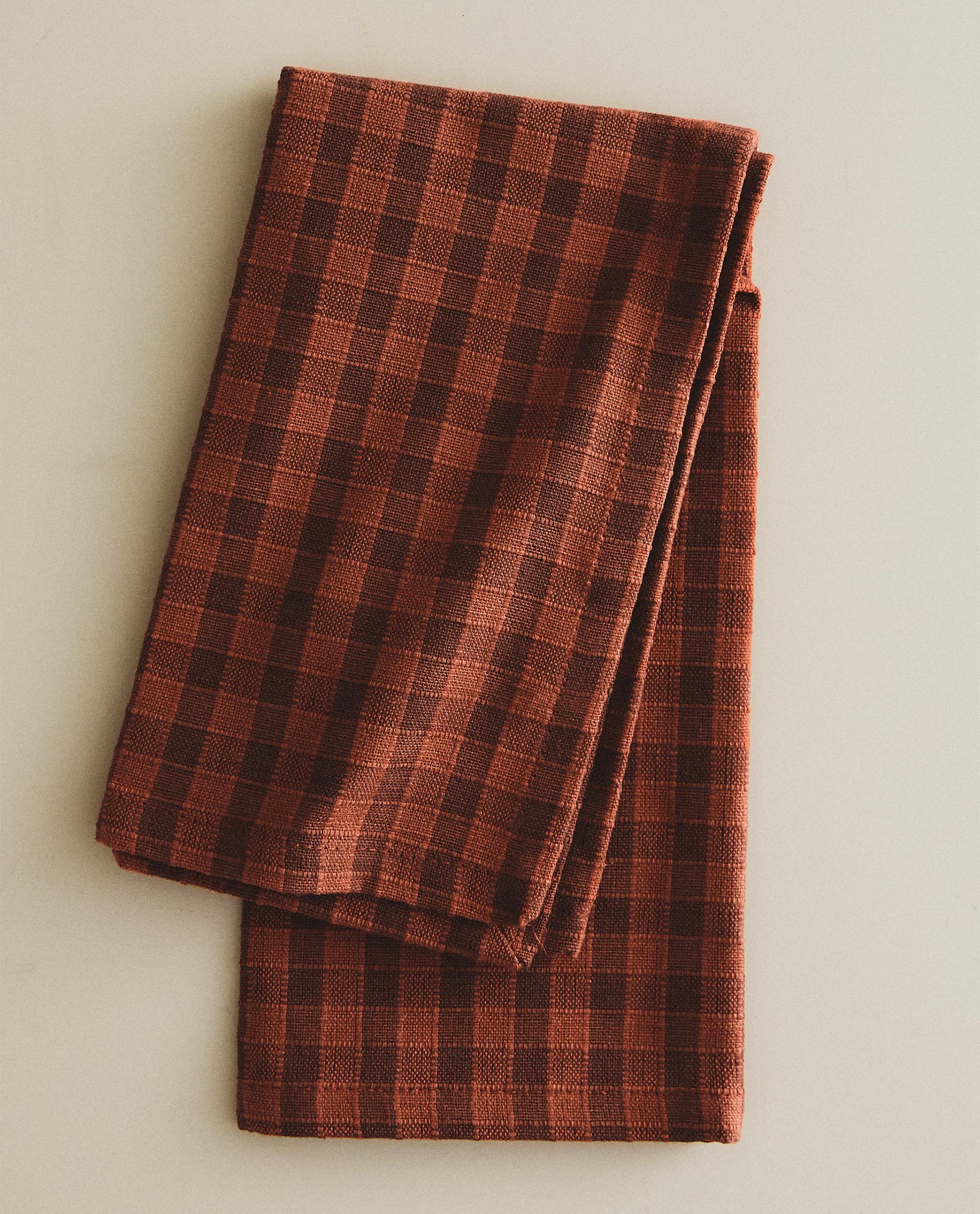 PACK OF CHECK NAPKINS WITH TOPSTITCHING (PACK OF 2) PACK OF CHECK NAPKINS WITH TOPSTITCHING (PACK OF 2)