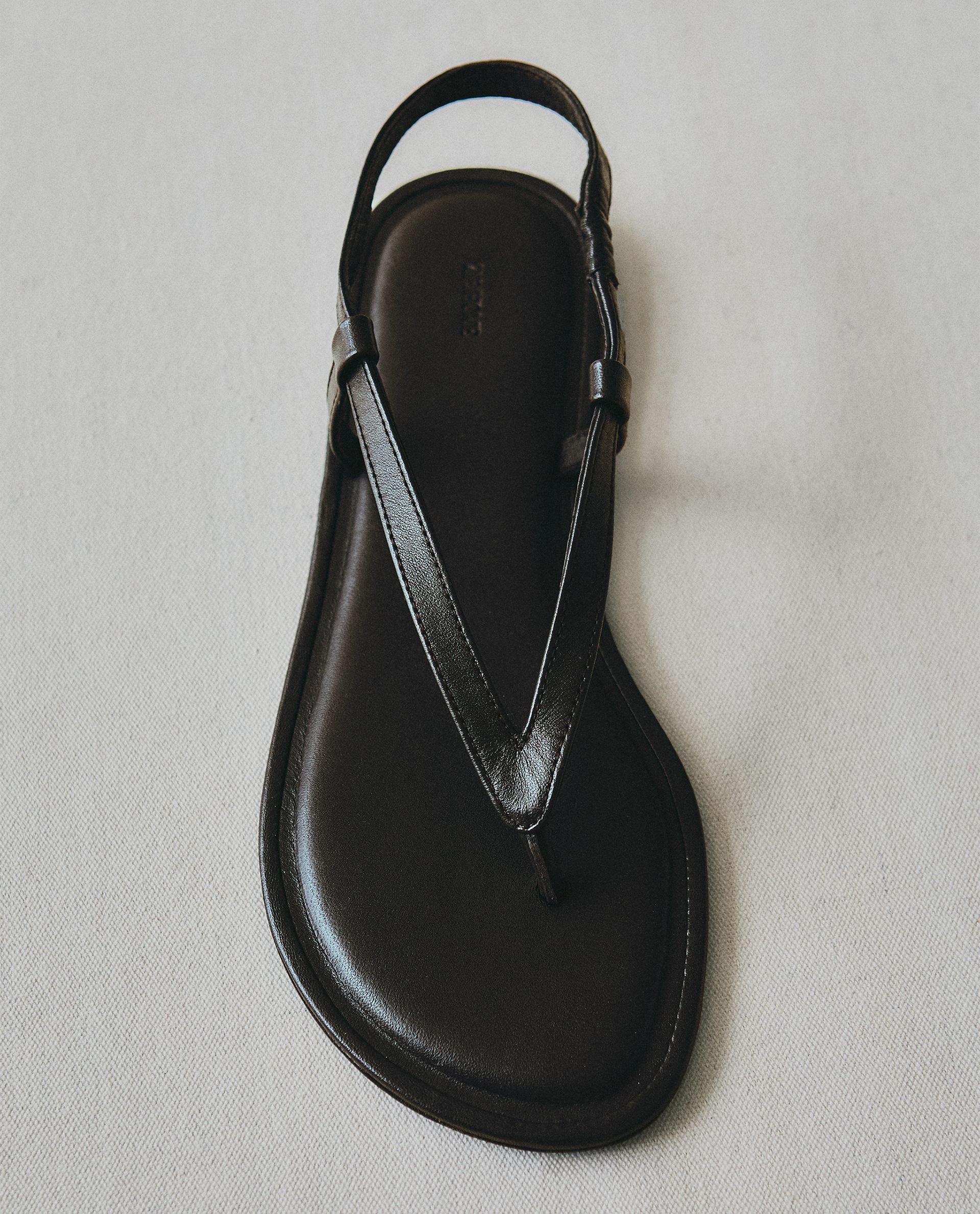 ZARA フラットレザースリッパサンダル フラット レザーサンダル | Zara Home 日本/Japan