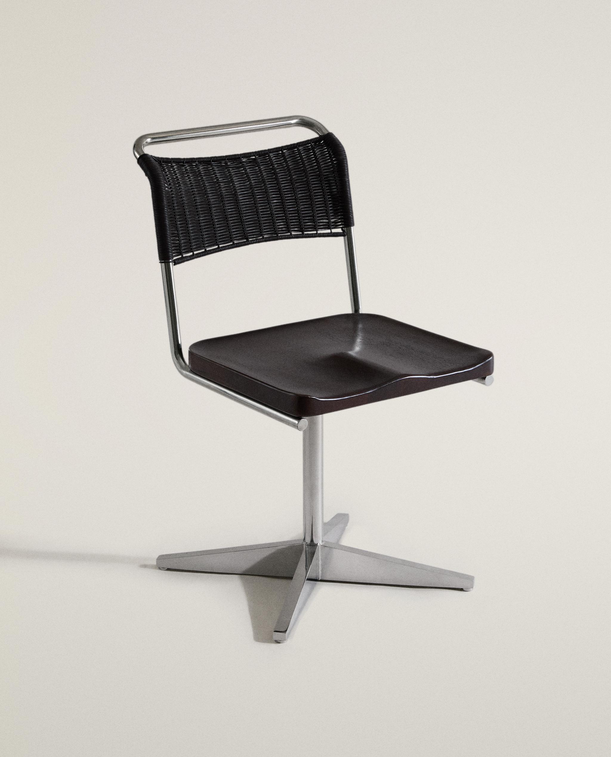 CHAISE ACIER INXYDABLE ET CUIR — Zara Home