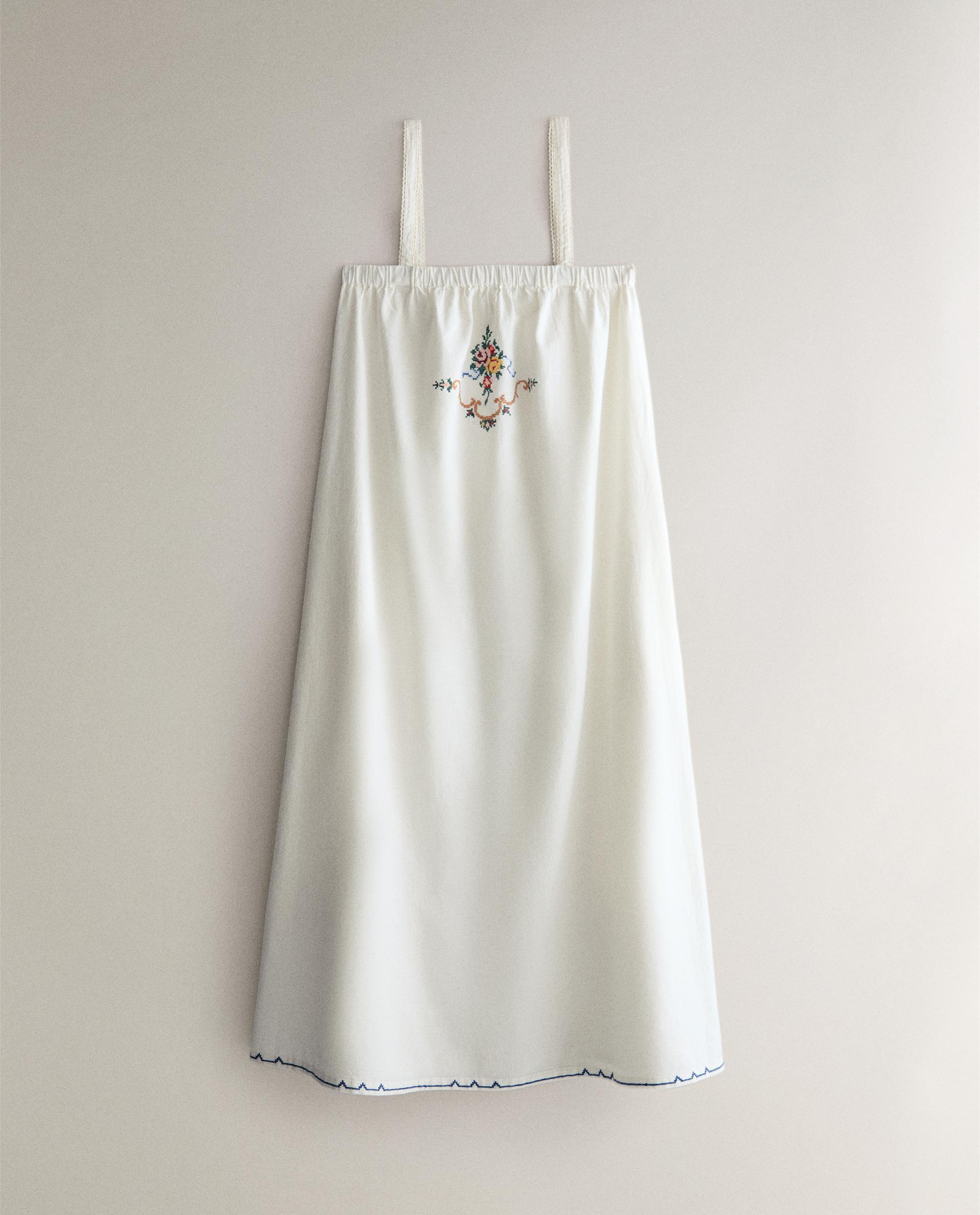 EMBROIDERED COTTON AND LINEN DRESS product thumbnail 4