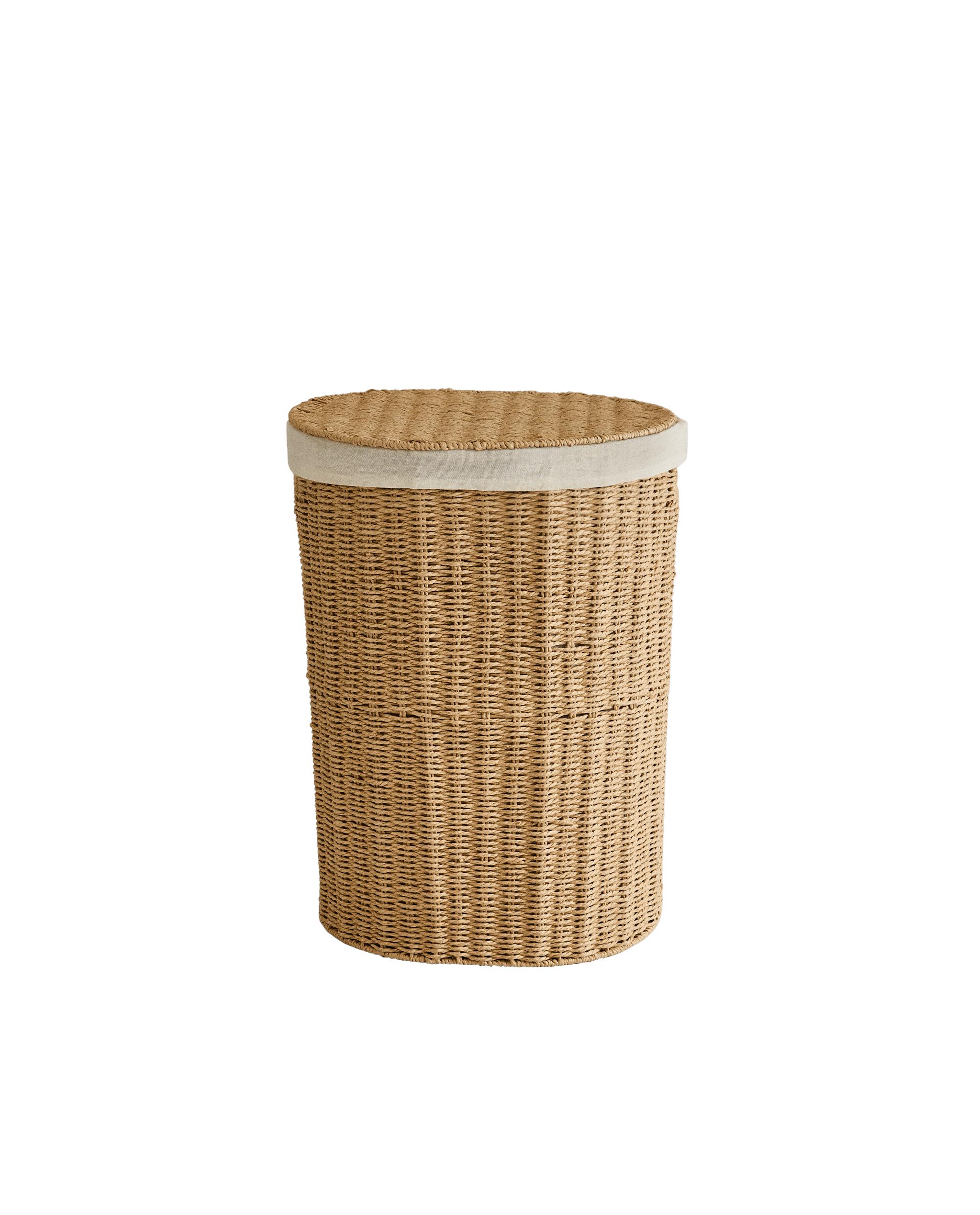 FABRIC-LINED LAUNDRY BASKET