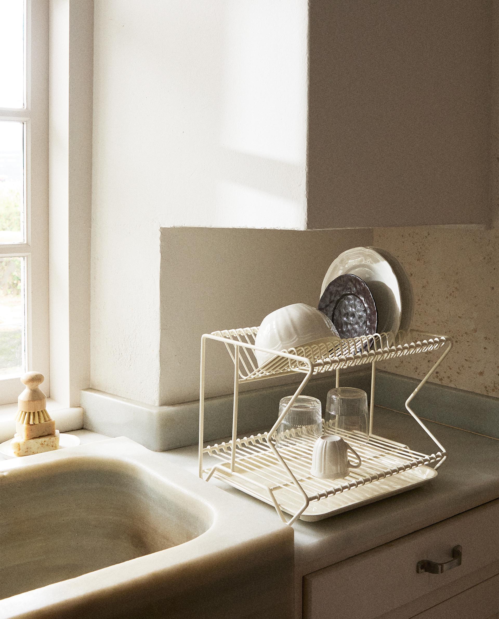 Pizarra Mágica Platos De Pizarra Zara Home ESCURREPLATOS METAL LACADO